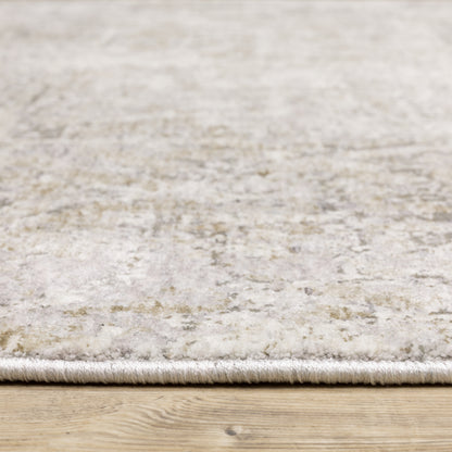 Nebulous Distressed Beige/ Grey Abstract Cut Pile Rug
