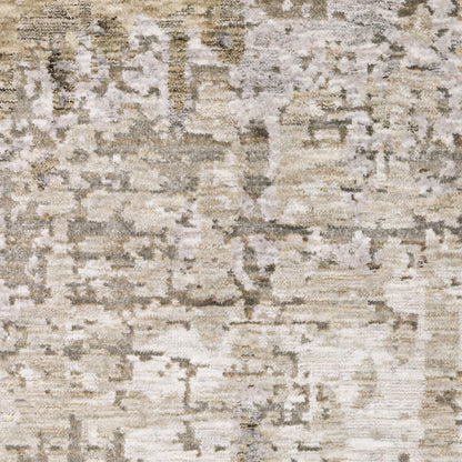 Nebulous Distressed Beige/ Grey Abstract Cut Pile Rug