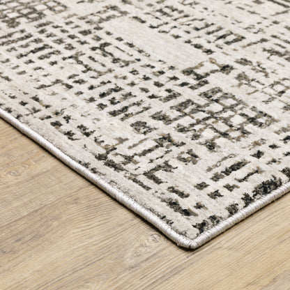 Nebulous Geometric Ivory/ Grey Abstract Cut Pile Rug