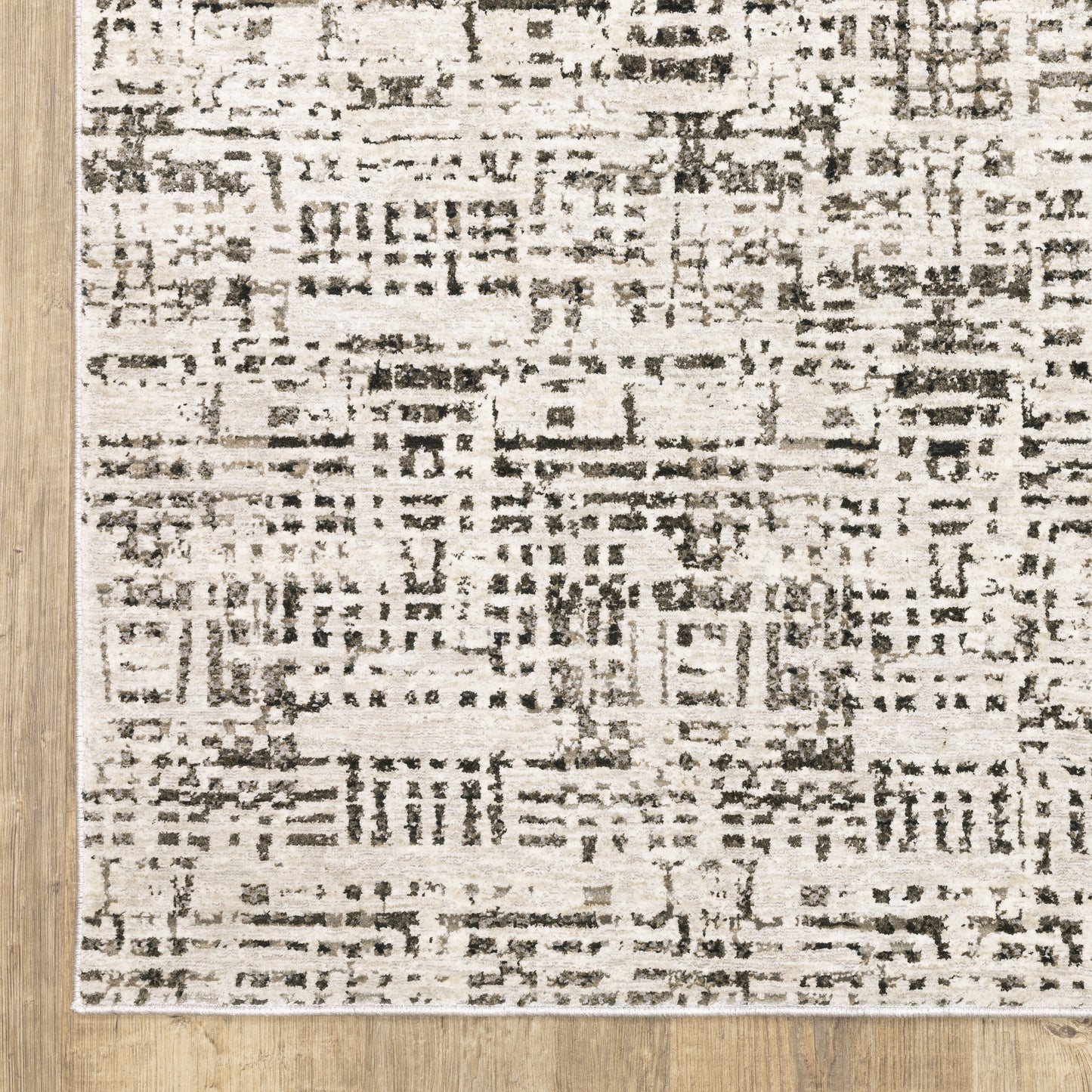 Nebulous Geometric Ivory/ Grey Abstract Cut Pile Rug