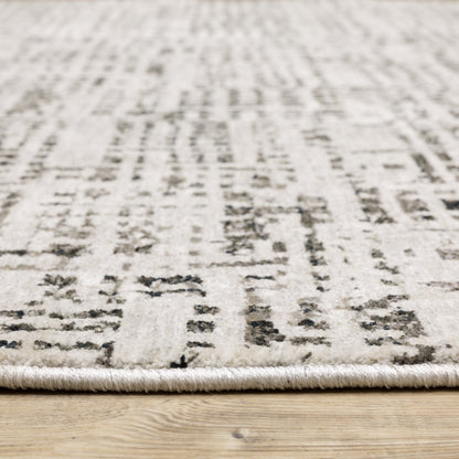 Nebulous Geometric Ivory/ Grey Abstract Cut Pile Rug