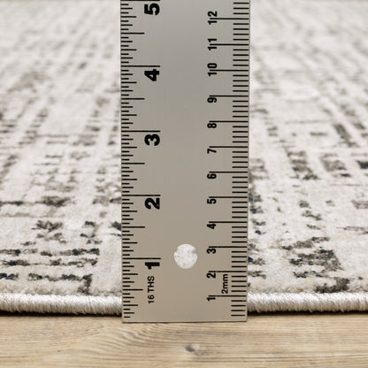 Nebulous Geometric Ivory/ Grey Abstract Cut Pile Rug