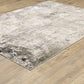 Nebulous Distressed Beige/ Grey Abstract Cut Pile Rug