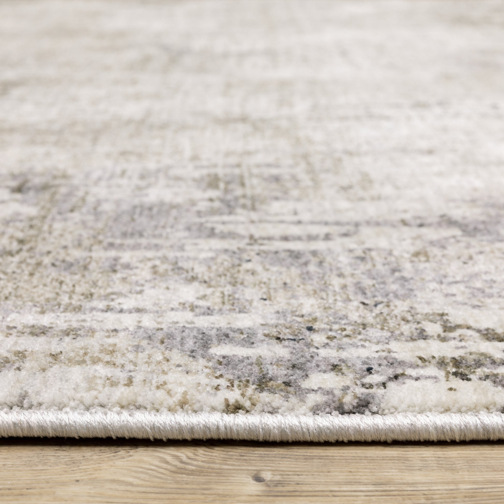 Nebulous Distressed Beige/ Grey Abstract Cut Pile Rug