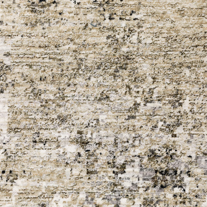 Nebulous Distressed Beige/ Grey Abstract Cut Pile Rug