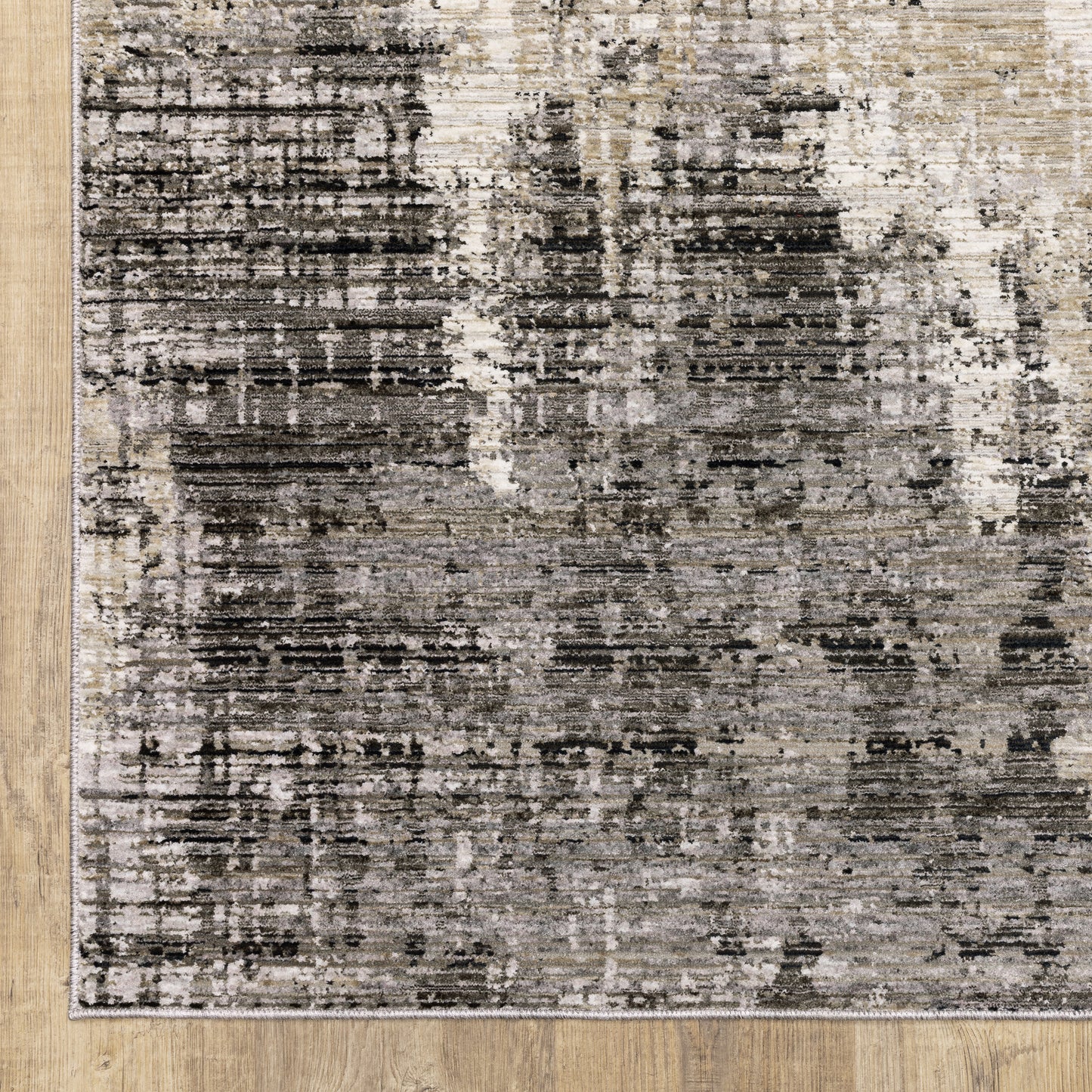 Nebulous Distressed Grey/ Beige Abstract Cut Pile Rug