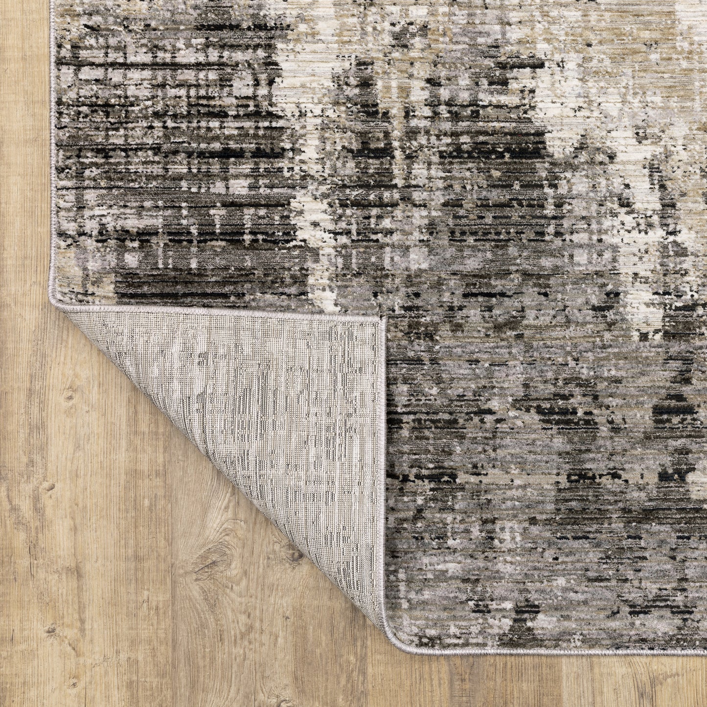 Nebulous Distressed Grey/ Beige Abstract Cut Pile Rug