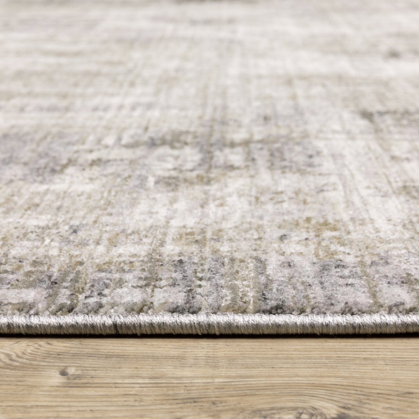 Nebulous Distressed Grey/ Beige Abstract Cut Pile Rug