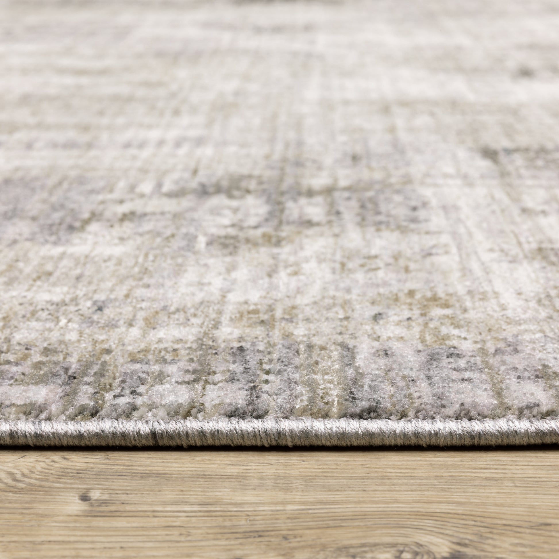 Nebulous Distressed Grey/ Beige Abstract Cut Pile Rug