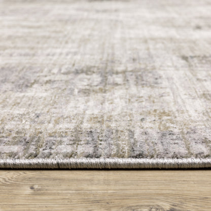 Nebulous Distressed Grey/ Beige Abstract Cut Pile Rug