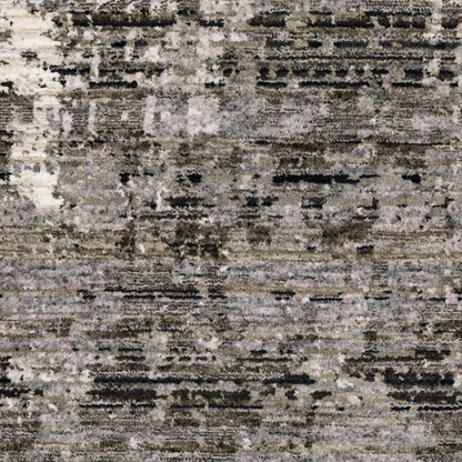 Nebulous Distressed Grey/ Beige Abstract Cut Pile Rug