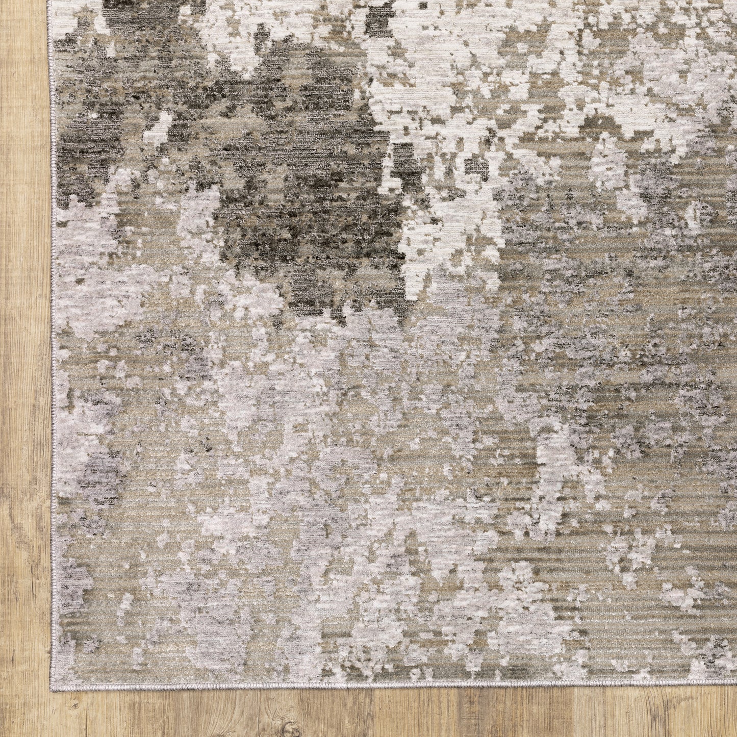 Nebulous Distressed Grey/ Ivory Abstract Cut Pile Rug