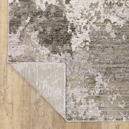Nebulous Distressed Grey/ Ivory Abstract Cut Pile Rug