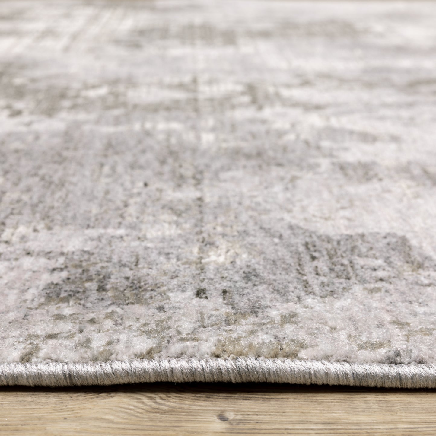 Nebulous Distressed Grey/ Ivory Abstract Cut Pile Rug