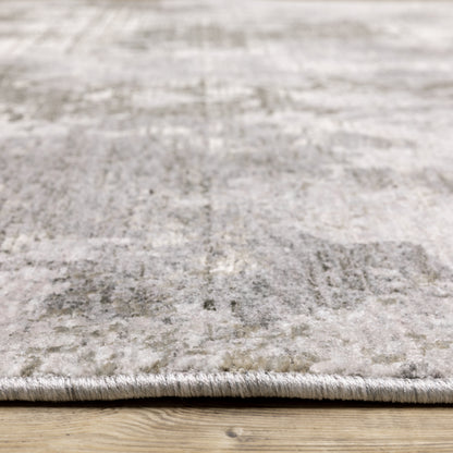 Nebulous Distressed Grey/ Ivory Abstract Cut Pile Rug