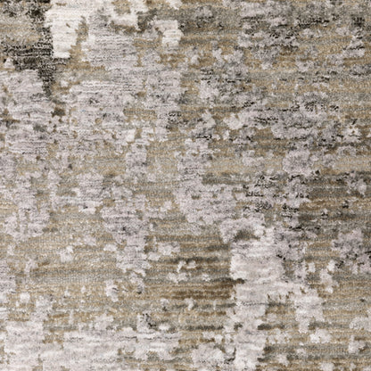 Nebulous Distressed Grey/ Ivory Abstract Cut Pile Rug