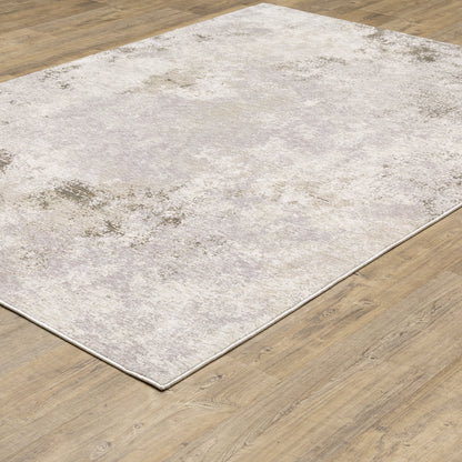Nebulous Distressed Ivory/ Beige Abstract Cut Pile Rug