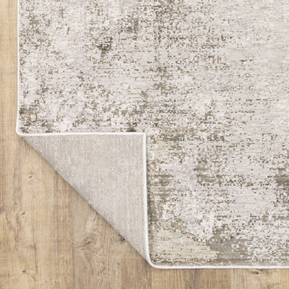 Nebulous Distressed Ivory/ Beige Abstract Cut Pile Rug