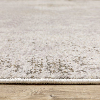 Nebulous Distressed Ivory/ Beige Abstract Cut Pile Rug