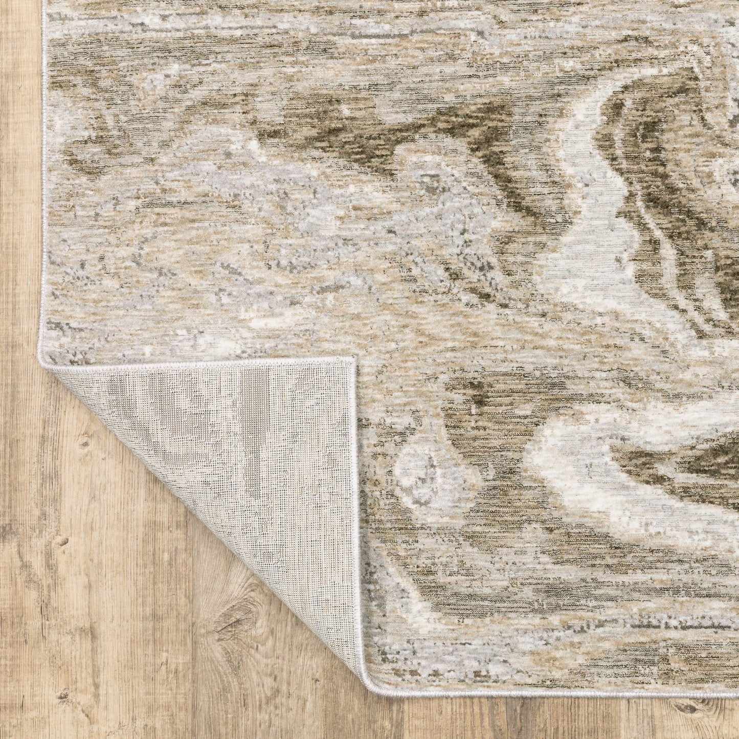 Nebulous Abstract Beige/ Ivory Cut Pile Rug