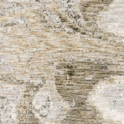 Nebulous Abstract Beige/ Ivory Cut Pile Rug