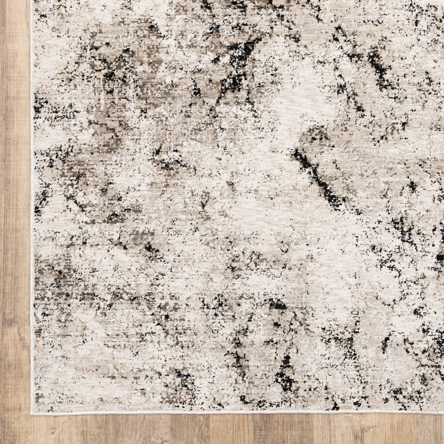 Nebulous Abstract Ivory/ Grey Cut Pile Rug