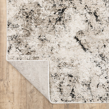Nebulous Abstract Ivory/ Grey Cut Pile Rug