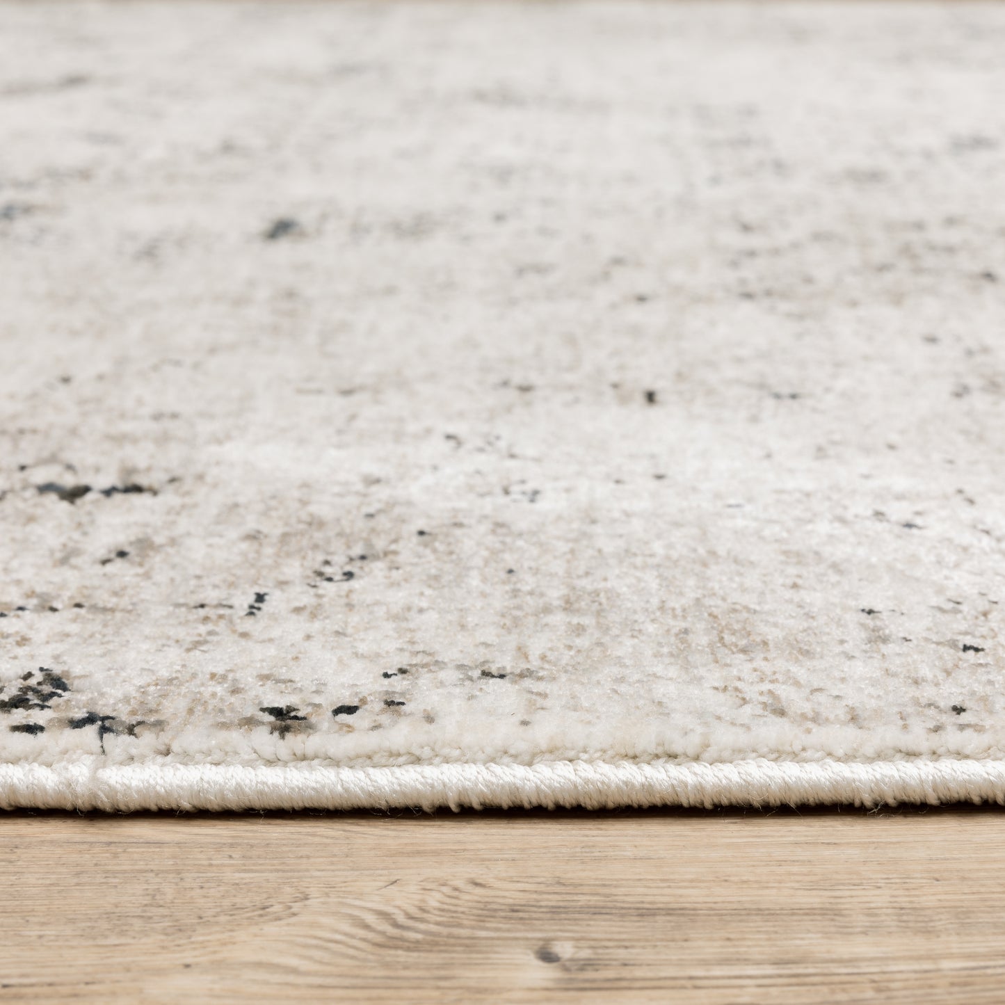 Nebulous Abstract Ivory/ Grey Cut Pile Rug