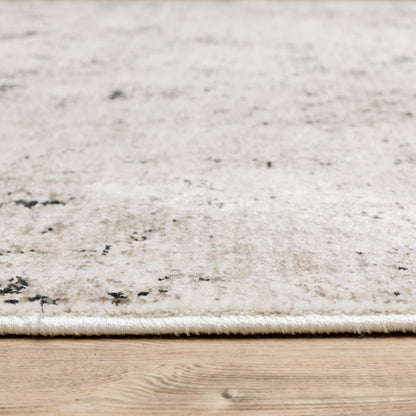 Nebulous Abstract Ivory/ Grey Cut Pile Rug
