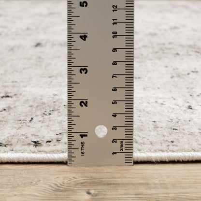 Nebulous Abstract Ivory/ Grey Cut Pile Rug