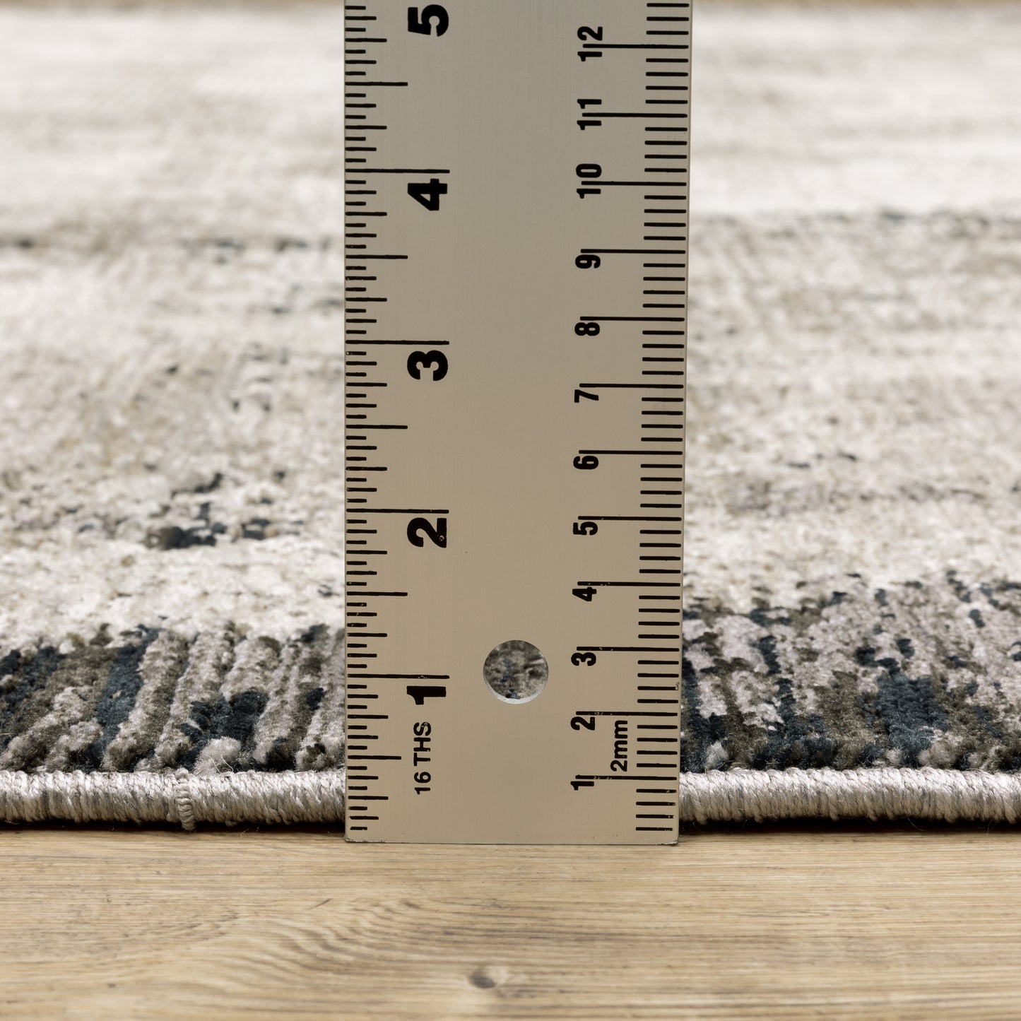 Nebulous Distressed Grey/ Ivory Border Cut Pile Rug
