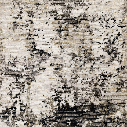 Nebulous Distressed Grey/ Ivory Border Cut Pile Rug