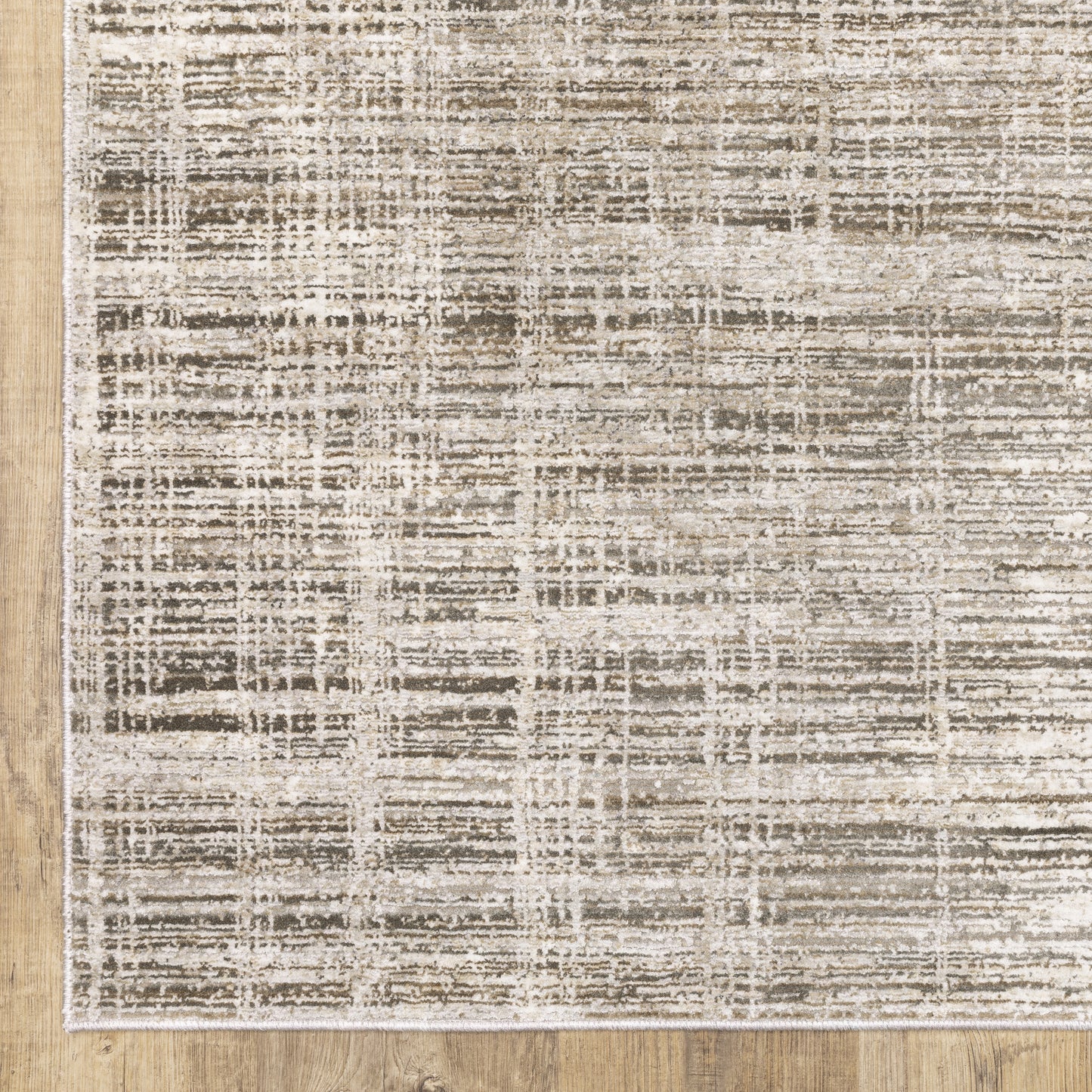 Nebulous Distressed Beige/ Ivory Abstract Cut Pile Rug