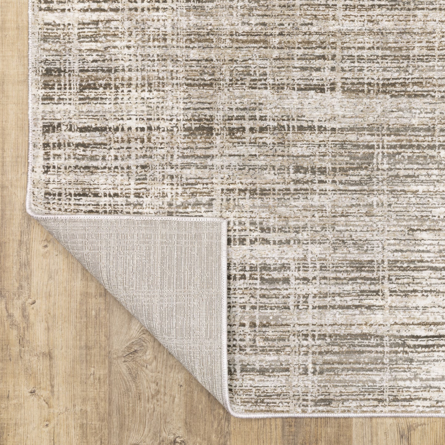 Nebulous Distressed Beige/ Ivory Abstract Cut Pile Rug
