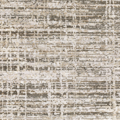 Nebulous Distressed Beige/ Ivory Abstract Cut Pile Rug