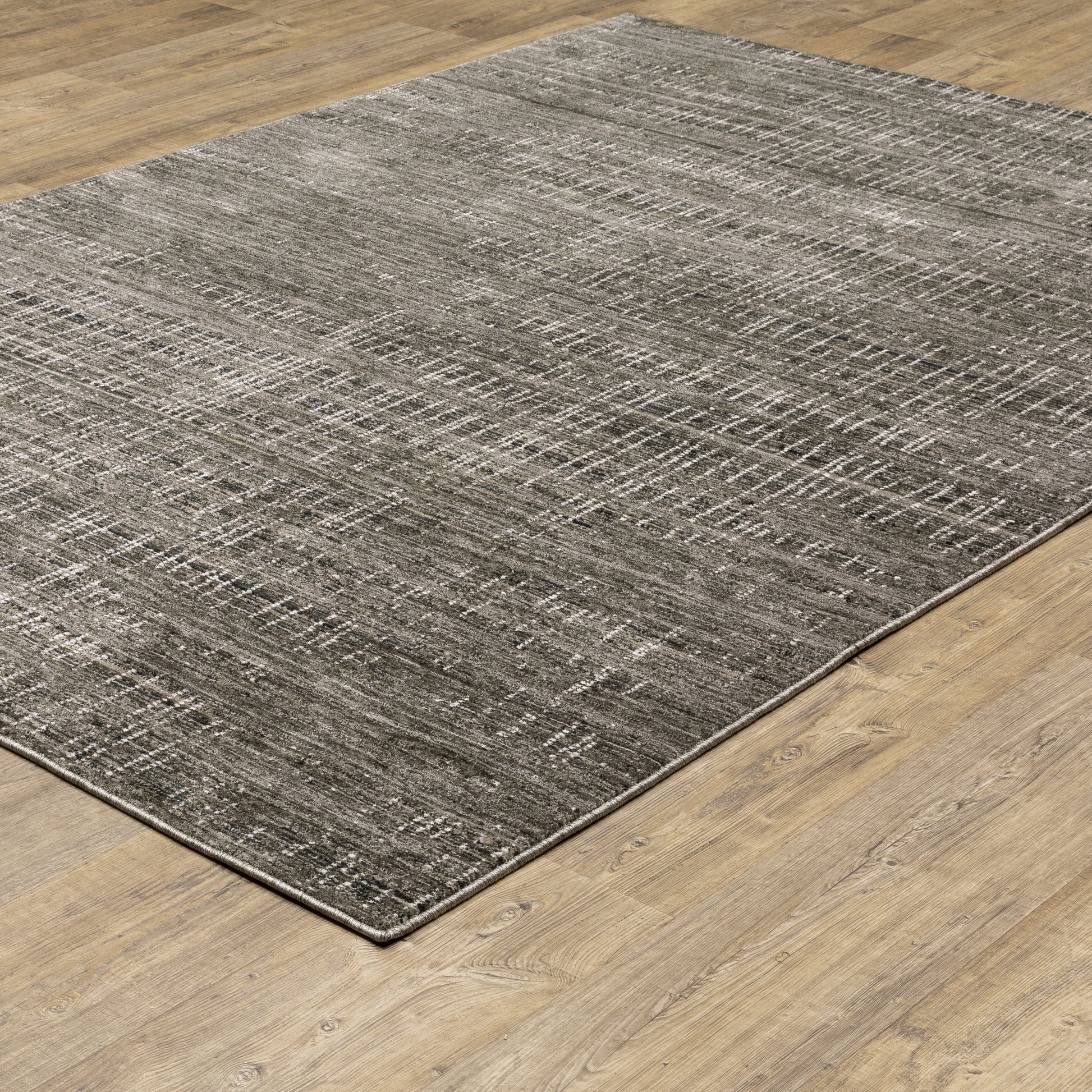Nebulous Distressed Charcoal/ Grey Cut Pile Rug