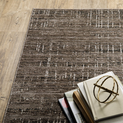 Nebulous Distressed Charcoal/ Grey Cut Pile Rug