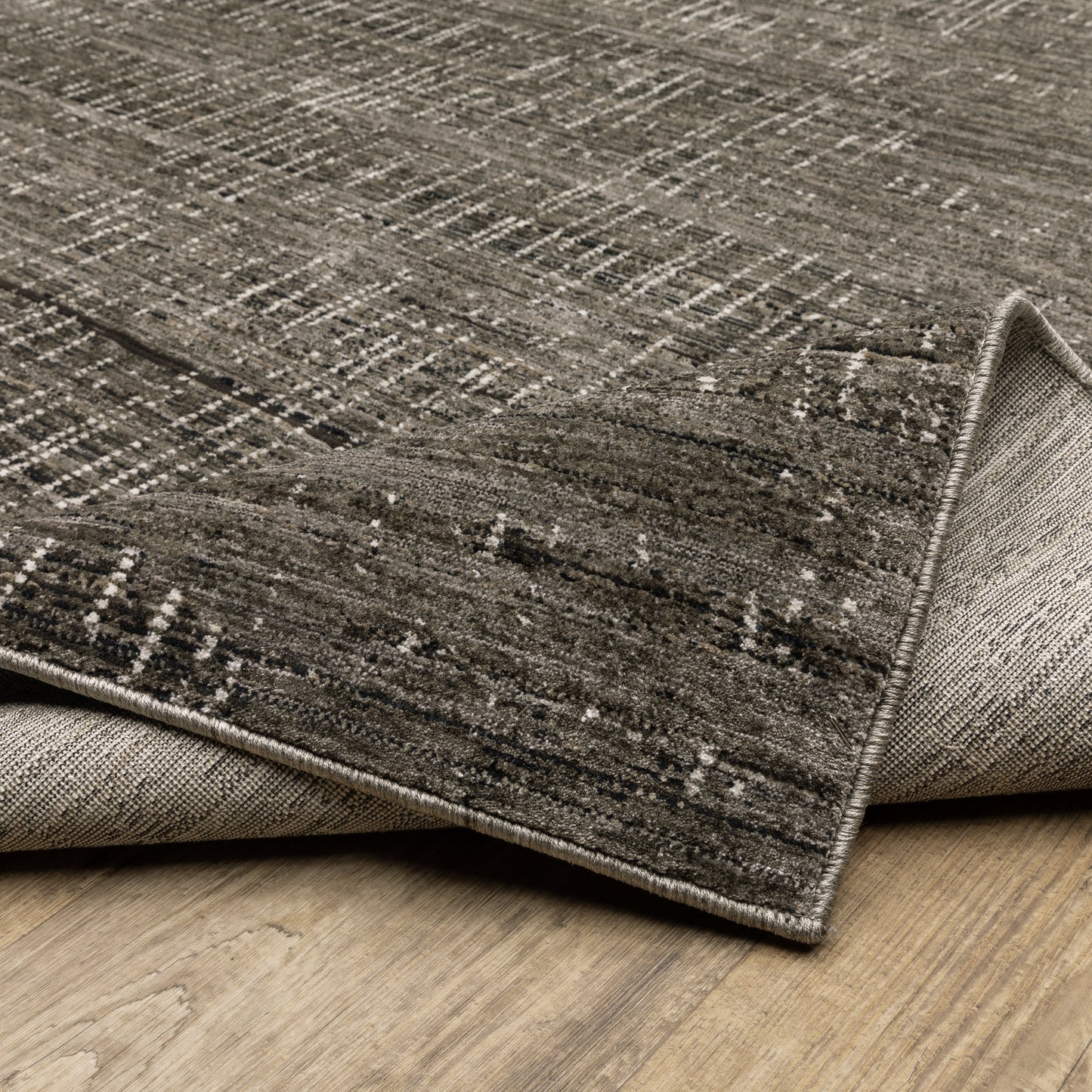 Nebulous Distressed Charcoal/ Grey Cut Pile Rug