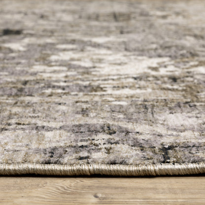 Nebulous Distressed Grey/ Beige Geometric Cut Pile Rug