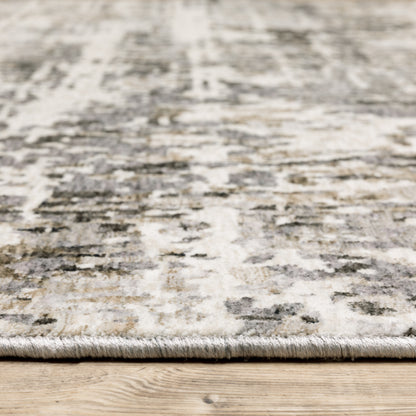 Nebulous Distressed Grey/ Beige Abstract Cut Pile Rug