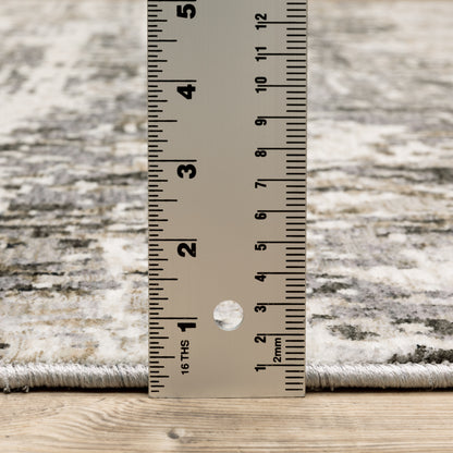 Nebulous Distressed Grey/ Beige Abstract Cut Pile Rug