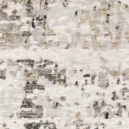 Nebulous Distressed Grey/ Beige Abstract Cut Pile Rug