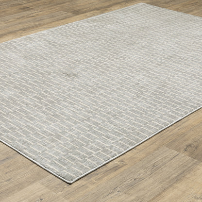 Oliver Geometric Grey/ Beige Cut Pile Rug