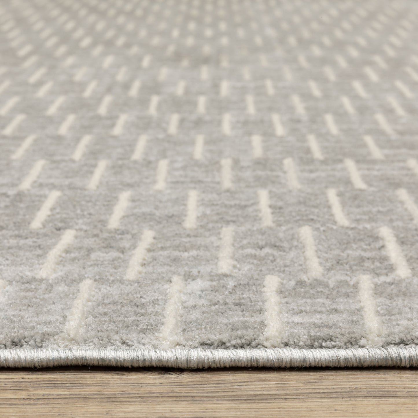 Oliver Geometric Grey/ Beige Cut Pile Rug