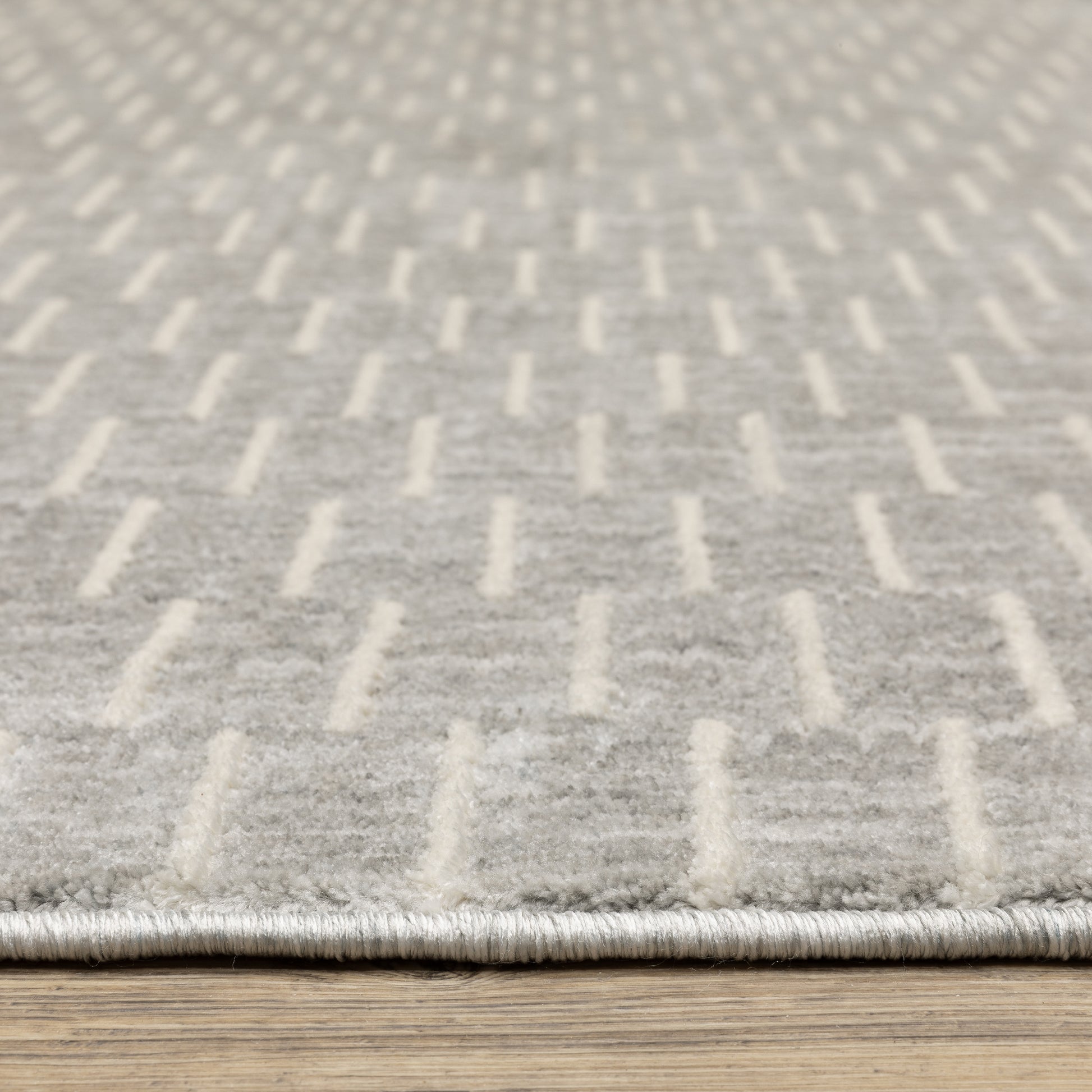 Oliver Geometric Grey/ Beige Cut Pile Rug