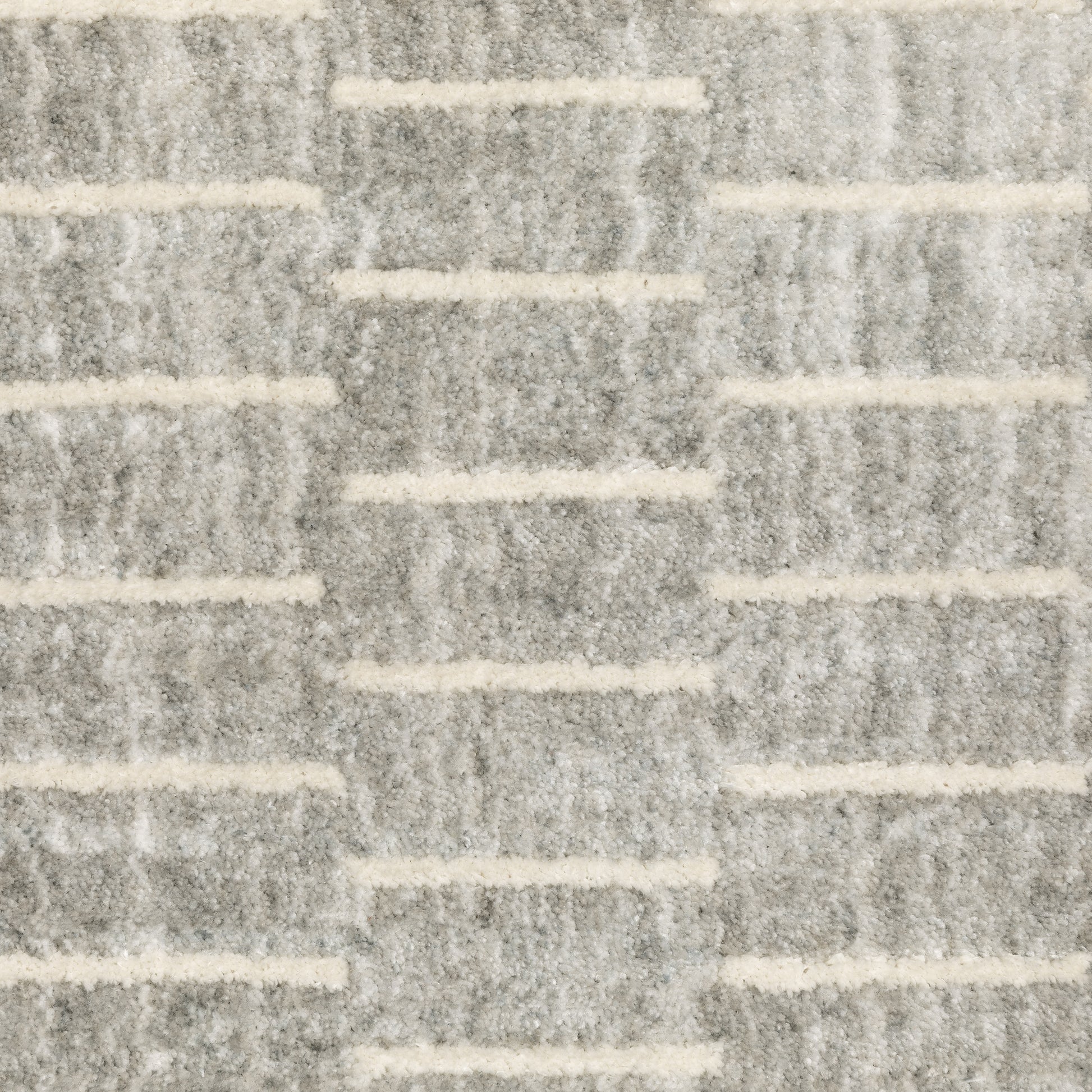 Oliver Geometric Grey/ Beige Cut Pile Rug