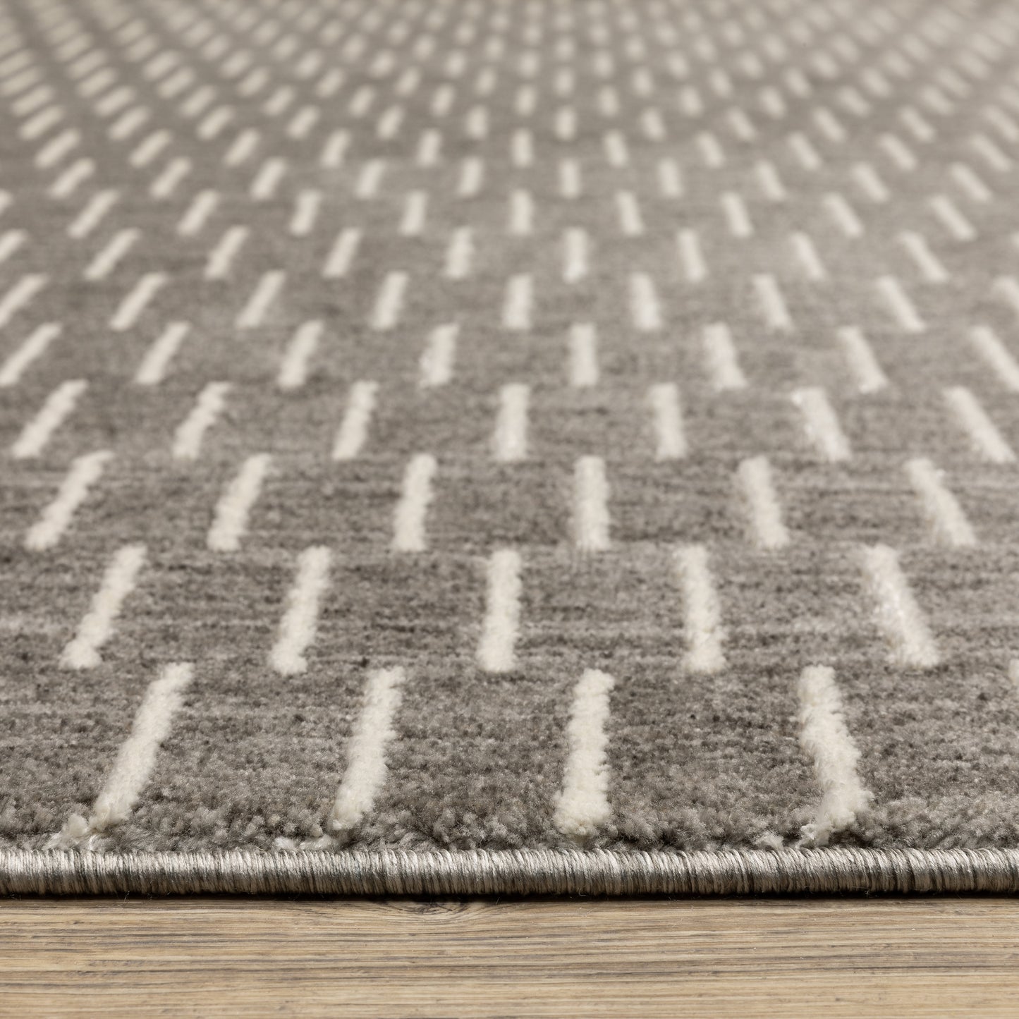 Oliver Geometric Grey/ Beige Cut Pile Rug