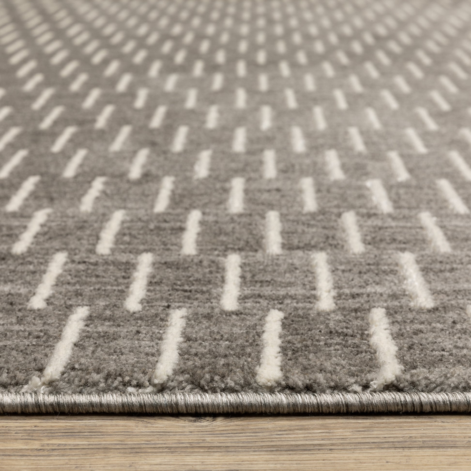 Oliver Geometric Grey/ Beige Cut Pile Rug