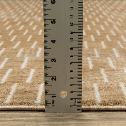 Oliver Geometric Rust/ Beige Cut Pile Rug