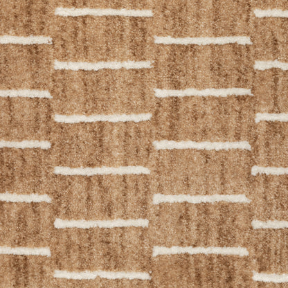 Oliver Geometric Rust/ Beige Cut Pile Rug